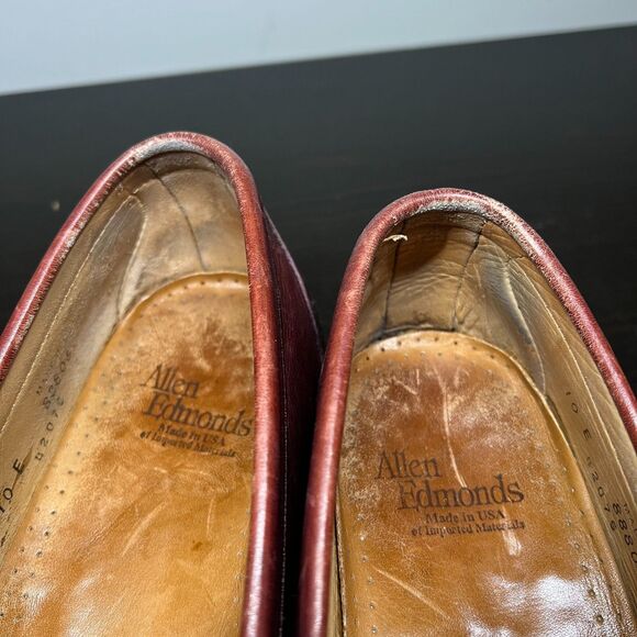 Allen Edmonds Cameron Penny Loafers Burgundy Oxblood Leather Mens Size 10 E main image 10